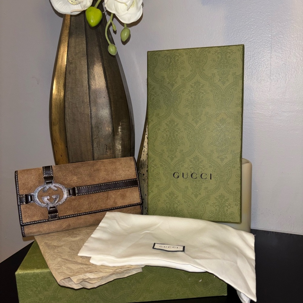 Gucci Beige and Dark Brown Wallet- Box & Dust Bag!! - Picture 4 of 7